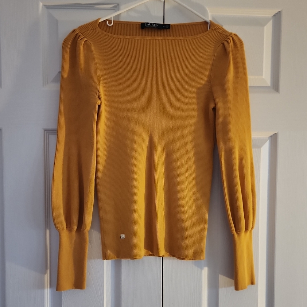 Ralph Lauren Women's Yellow Crew Neck Sweater